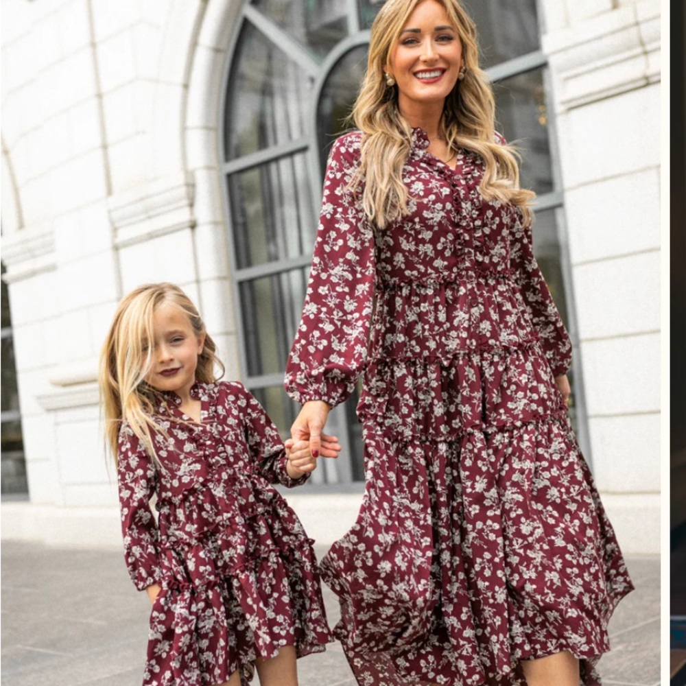 IVY CITY Burgundy Long Sleeve Dress